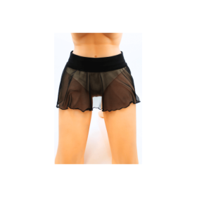 Mini jupe noire en résille transparente Stella 
